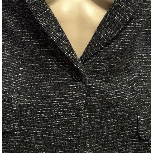 Anthropologie Cartonnier Knit Blazer Medium Dark Gray Single Button 66170 32054 - Picture 7 of 14